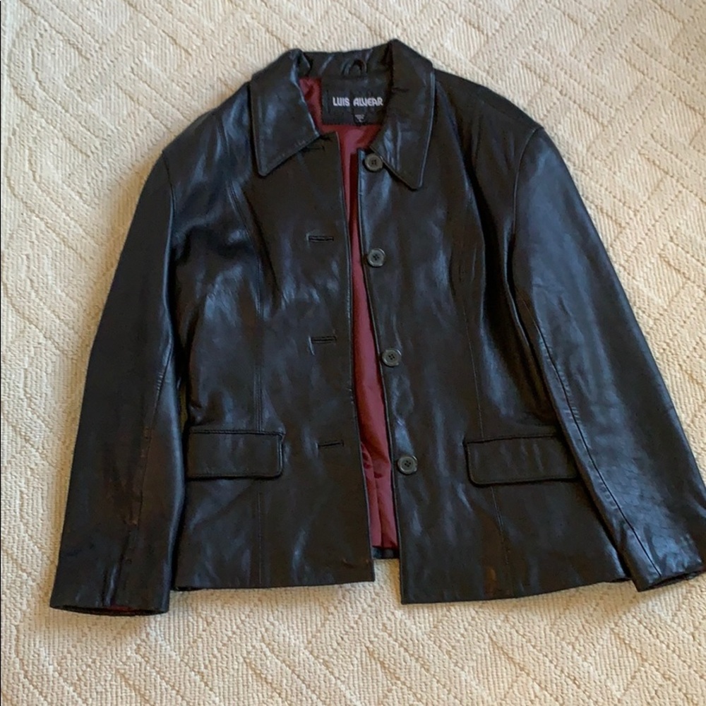 Excellent condition black leather jacket/blazer